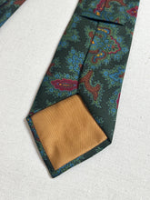Load image into Gallery viewer, Drake's cravate verte en soie à motif paisley Made in England