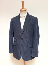 Lade das Bild in den Galerie-Viewer, Scapa blazer marine rayé en coton et laine 48/M