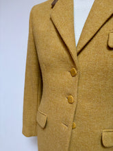 Charger l'image dans la galerie, Harris Tweed X Jodhpur blazer vintage jaune femme 100% laine 36