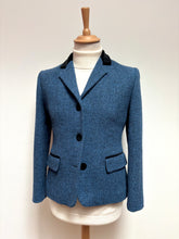 Afbeelding in Gallery-weergave laden, Harris Tweed X Printemps blazer vintage bleu femme 100% laine 38