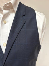 Charger l'image dans la galerie, Gilet de costume bleu marine en laine à carreaux Prince de Galles 50/L