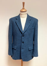 Load image into Gallery viewer, Harris Tweed X Cyrillus blazer bleu tweed vintage en laine 50 / L