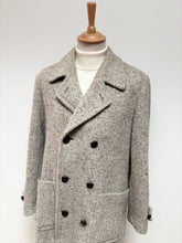 Charger l'image dans la galerie, Manteau caban croisé à chevrons en pure laine vierge Made in Italy 50
