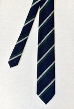 Load image into Gallery viewer, Harrod's cravate marine club en laine Made in England