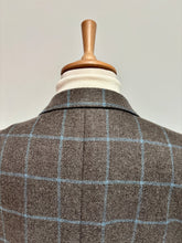Načíst obrázek do prohlížeče Galerie, Hnědo-modré kostkované sako Loro Piana s okénkami, 100% kašmír, velikost 58/60