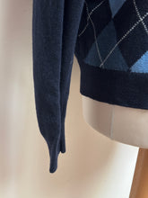 Carica l'immagine nel visualizzatore di Gallery, Maglione girocollo Peter Brown in lana e mohair con motivo a rombi, Made in Italy, taglia 54/XXL