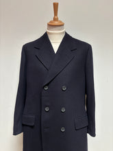 Charger l'image dans la galerie, Manteau croisé vintage bleu marine en pure laine vierge 48/M