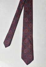 Lade das Bild in den Galerie-Viewer, Revillon cravate vintage en soie à motif géomérique Made in France