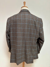 Načíst obrázek do prohlížeče Galerie, Hnědo-modré kostkované sako Loro Piana s okénkami, 100% kašmír, velikost 58/60