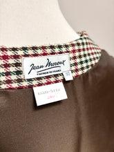 Lade das Bild in den Galerie-Viewer, Jean Moreux gilet croisé à carreaux vintage femme en laine mélangée Made in France