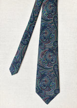 Načíst obrázek do prohlížeče Galerie, Phist Clothing cravate marine vintage à motif floral Made in Italy