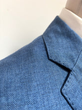 Charger l'image dans la galerie, Féraud blazer à chevrons bleu en lin 50/L