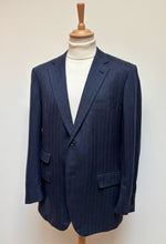 Lade das Bild in den Galerie-Viewer, Borghetti Sartoriale blazer bleu à chevrons en laine et cachemire 52