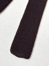 Charger l'image dans la galerie, Cravate maille vintage marron en laine