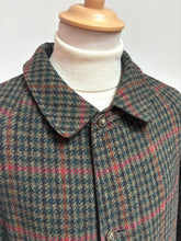 Lade das Bild in den Galerie-Viewer, Veste tweed manteau raglan vintage réversible en pure laine à motif pied de poule 54