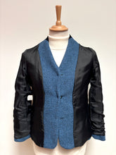 Afbeelding in Gallery-weergave laden, Harris Tweed X Printemps blazer vintage bleu femme 100% laine 38