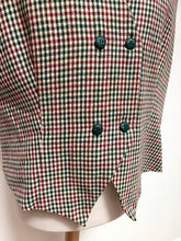 Lade das Bild in den Galerie-Viewer, Jean Moreux gilet croisé à carreaux vintage femme en laine mélangée Made in France