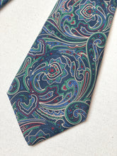Načíst obrázek do prohlížeče Galerie, Phist Clothing cravate marine vintage à motif floral Made in Italy
