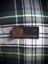 Charger l'image dans la galerie, Belvedere Wien robe de chambre tartan vintage à col châle 50/L