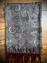 Charger l'image dans la galerie, Leonardo Strelli X Tie Rack écharpe double face vintage en laine et soie Made in Italy