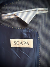 Lade das Bild in den Galerie-Viewer, Scapa blazer marine rayé en coton et laine 48/M