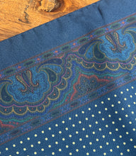 Load image into Gallery viewer, Etro Milano pochette marine vintage à pois en soie Made in Italy