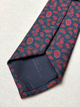 Charger l'image dans la galerie, M. Bardelli cravate vintage paisley marine en soie