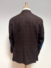 Charger l'image dans la galerie, Loro Piana blazer marron et bleu à carreaux fenêtre en laine super 120 Taille 52