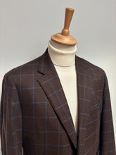 Charger l'image dans la galerie, Loro Piana blazer marron et bleu à carreaux fenêtre en laine super 120 Taille 52