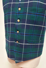 Lade das Bild in den Galerie-Viewer, Father & Sons gilet vintage tartan à carreaux en laine XL