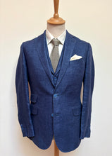 Charger l'image dans la galerie, Scapa costume bleu trois pièces 100% lin 48