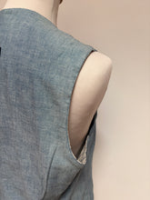 Charger l'image dans la galerie, Façonnable gilet vintage bleu marine 100% coton