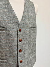 Charger l'image dans la galerie, Gilet de costume vintage en laine à carreaux fenêtre 52