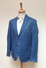 Charger l'image dans la galerie, Féraud blazer à chevrons bleu en lin 50/L