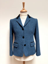 Afbeelding in Gallery-weergave laden, Harris Tweed X Printemps blazer vintage bleu femme 100% laine 38