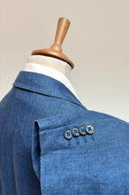 Charger l'image dans la galerie, Féraud blazer à chevrons bleu en lin 50/L