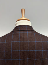 Charger l'image dans la galerie, Loro Piana blazer marron et bleu à carreaux fenêtre en laine super 120 Taille 52