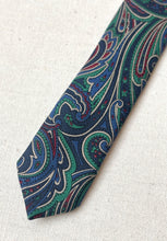 Načíst obrázek do prohlížeče Galerie, Phist Clothing cravate marine vintage à motif floral Made in Italy