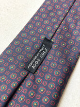 Načíst obrázek do prohlížeče Galerie, Cravate marine vintage 100% soie à motif géométrique Made in France