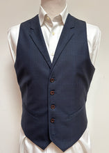 Charger l'image dans la galerie, Gilet de costume bleu marine en laine à carreaux Prince de Galles 50/L