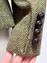 Charger l'image dans la galerie, Berteil blazer femme vintage à chevrons 100% laine vierge 38