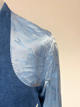 Charger l'image dans la galerie, Féraud blazer à chevrons bleu en lin 50/L