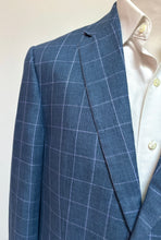Lade das Bild in den Galerie-Viewer, Blazer bleu et parme à carreaux en lin 52