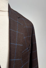 Charger l'image dans la galerie, Loro Piana blazer marron et bleu à carreaux fenêtre en laine super 120 Taille 52