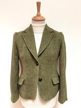 Charger l'image dans la galerie, Berteil blazer femme vintage à chevrons 100% laine vierge 38