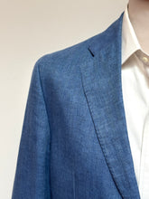 Charger l'image dans la galerie, Féraud blazer à chevrons bleu en lin 50/L