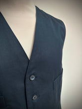Charger l'image dans la galerie, Façonnable gilet vintage bleu marine 100% coton