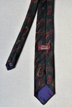 Charger l'image dans la galerie, Gemelli X Vivax cravate verte paisley en soie Made in England