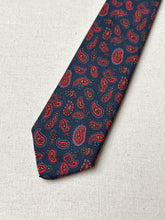 Charger l'image dans la galerie, M. Bardelli cravate vintage paisley marine en soie