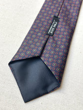 Načíst obrázek do prohlížeče Galerie, Cravate marine vintage 100% soie à motif géométrique Made in France